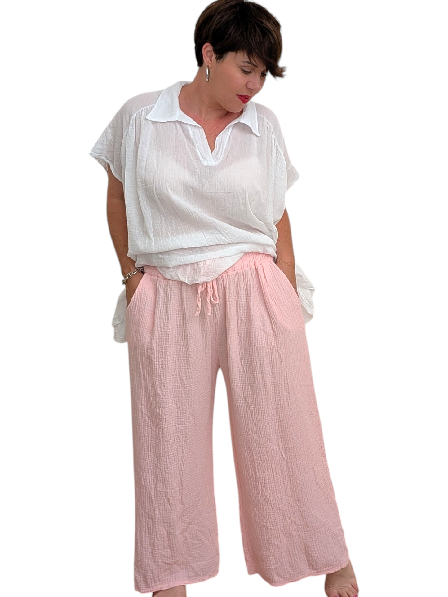 Pantalon gaze rose