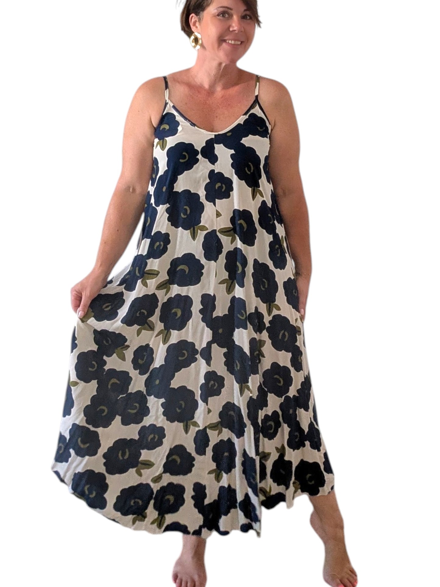 Robe fleurs marine