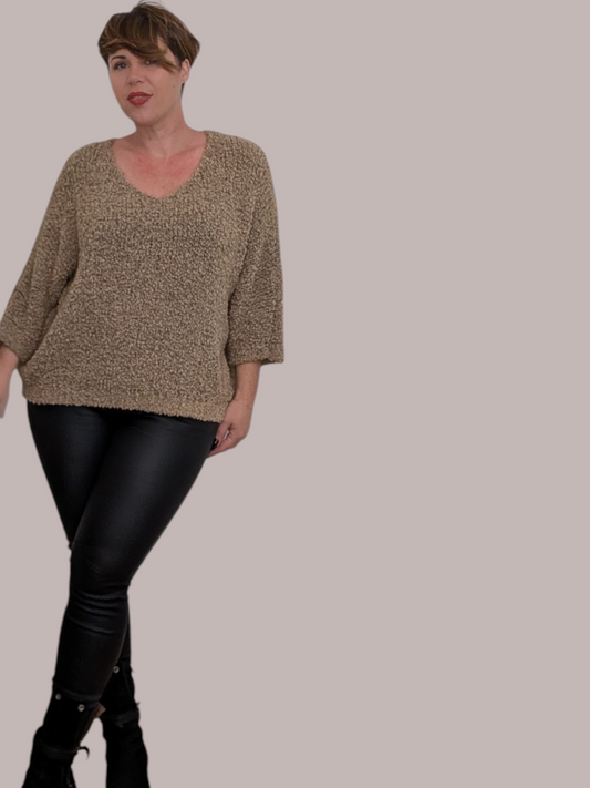 13 Pull bouclettes camel