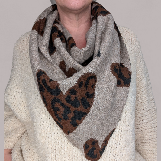 16 Écharpe camel  Coeur