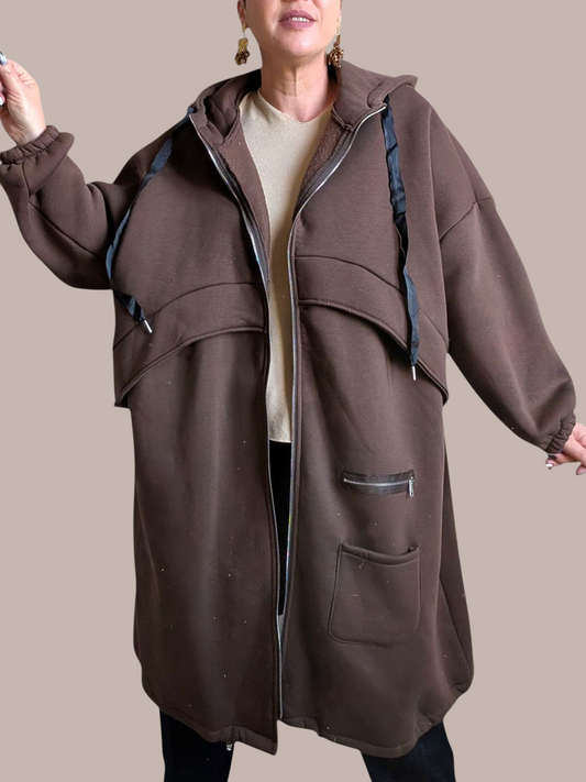 Veste polaire marron