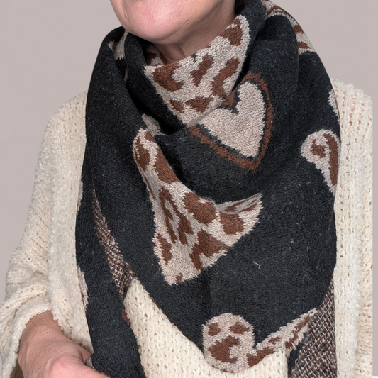 16 Écharpe noir coeur