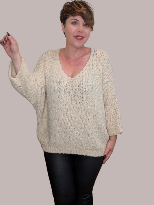 13 Pull Bouclettes beige